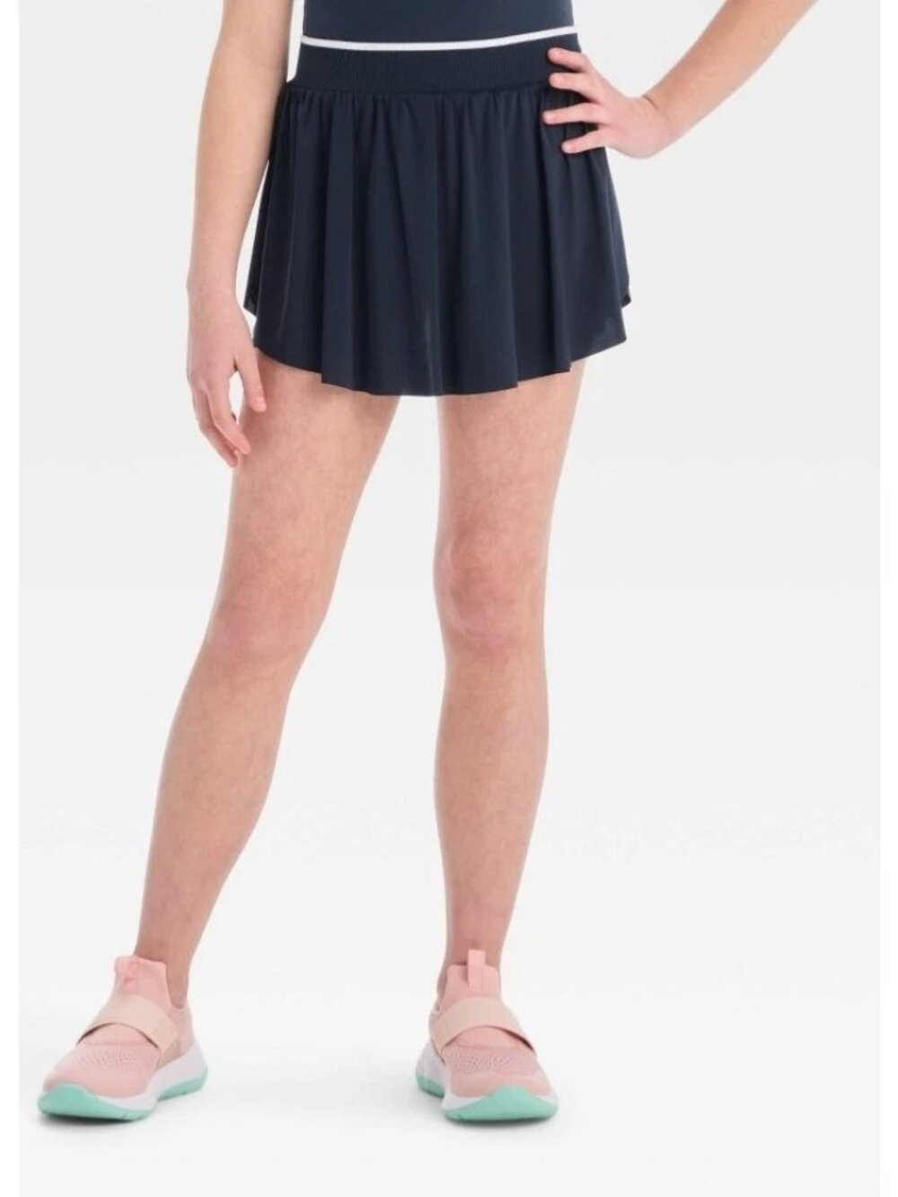 All in Motion size Large 10-12 Navy Blue white Skort Girls Everyday soft & flowy